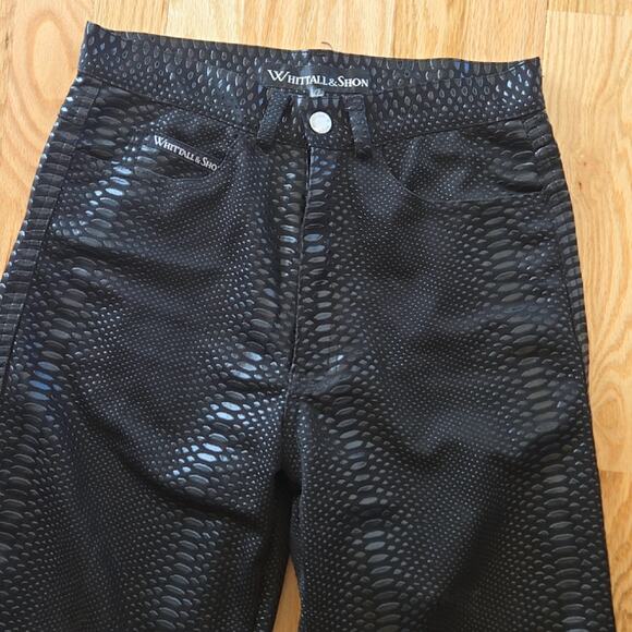 Whittall & Shon Croc Embossed Black Vintage Pants - Picture 3 of 8